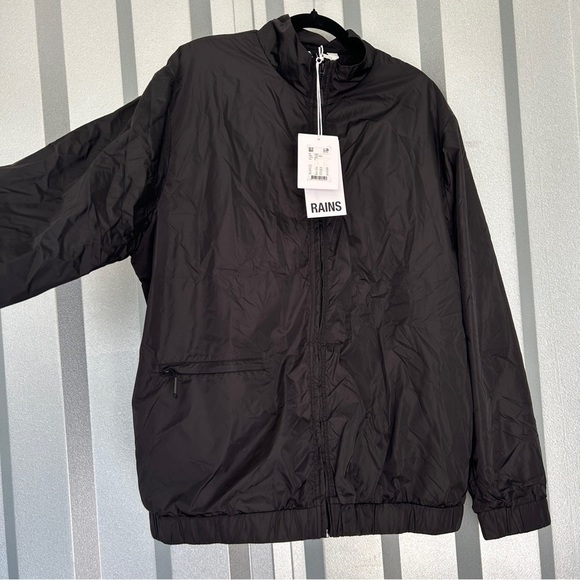 NWT [Rains] Unisex Track Jacket in Black - Picture 7 of 11